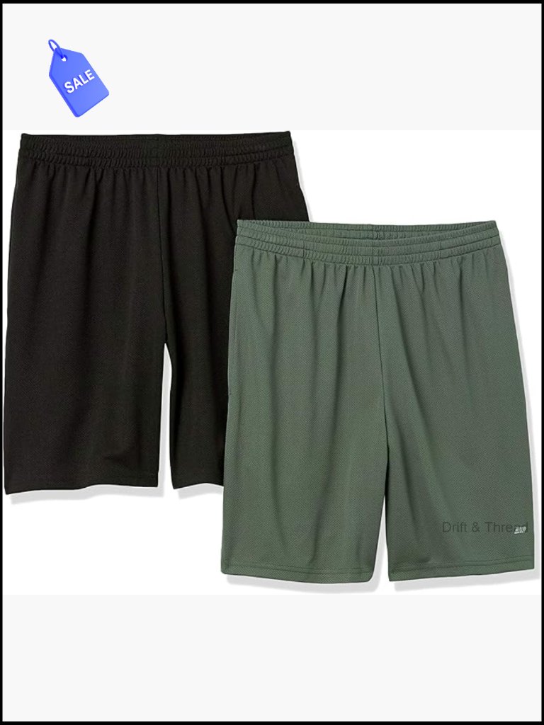 Men's Loose Fit Athletic Training Shorts 2-Pack Quick Dry Moisture Wicking